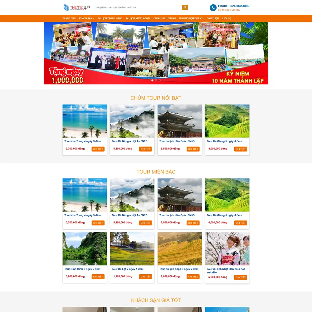 Mẫu website Du lịch khám phá Đi Vui