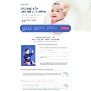 Mẫu website Landingpage giáo dục đào tạo trẻ em, giáo dục sớm Child Hope