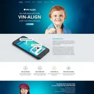 Mẫu website Landing page Dịch vụ nha khoa, chăm sóc sức khỏe VIN-ALIGN M-433