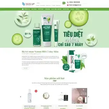 Mẫu website Mỹ phẩm, làm đẹp, chăm sóc da Naomi