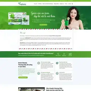Mẫu website Thực phẩm, Nước ép trái cây Green Beauty