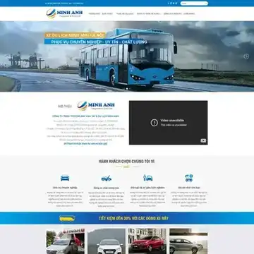 Mẫu website Dịch vụ cho thuê xe du lịch Minh Anh