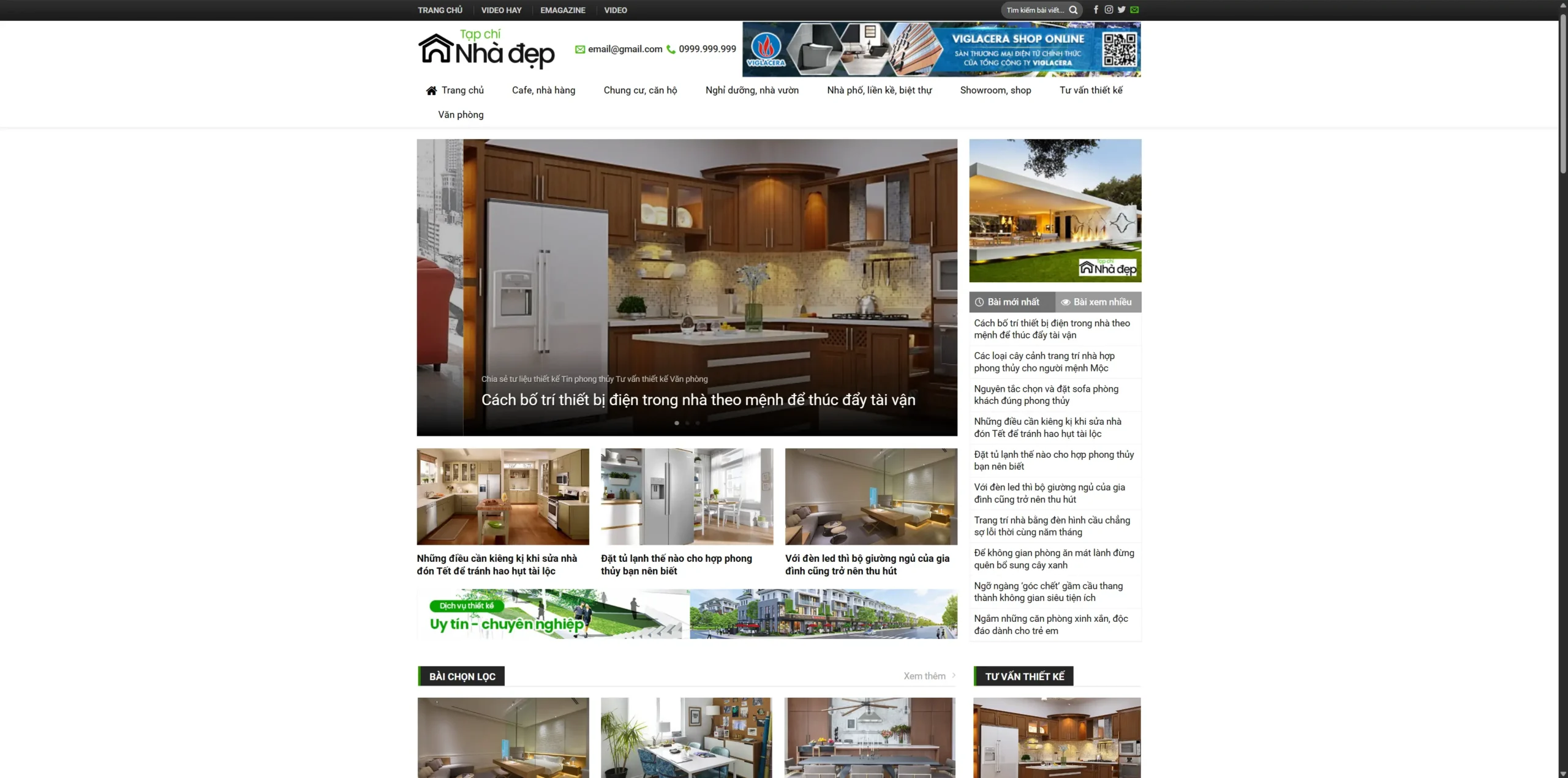 Mẫu website Tin tức Tạp chí nhà đẹp 365