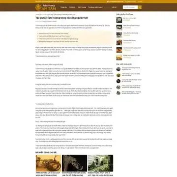 Mẫu website Trầm hương, Phật pháp, bàn thờ Tâm An