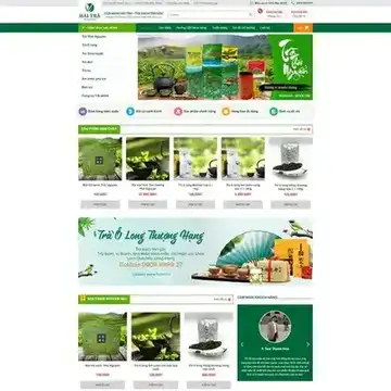 Mẫu website bán trà xanh, đặc sản quê hương Hải Trà