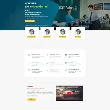 Mẫu website landing page giới thiệu công ty dịch vụ bán vé máy bay đơn giản MM-641