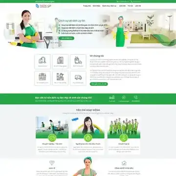 Mẫu website công ty dịch vụ vệ sinh chăm sóc nhà cửa M-642
