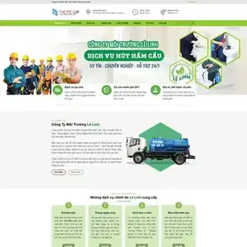 Mẫu website công ty dịch vụ môi trường vệ sinh công nghiệp M-643