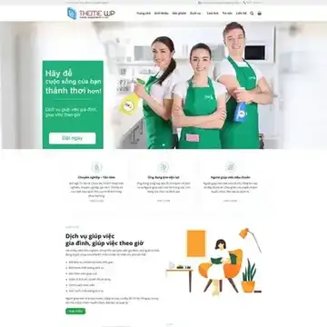 Mẫu website Công ty dịch vụ vệ sinh công nghiệp, chăm sóc nhà cửa M-644